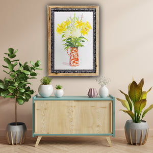 Lilies & Chrysanthemums (burnt orange)