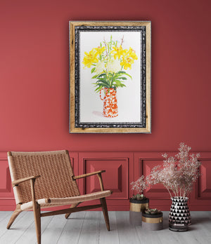 Lilies & Chrysanthemums (burnt orange)