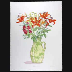 Marbled Jug with Lillies