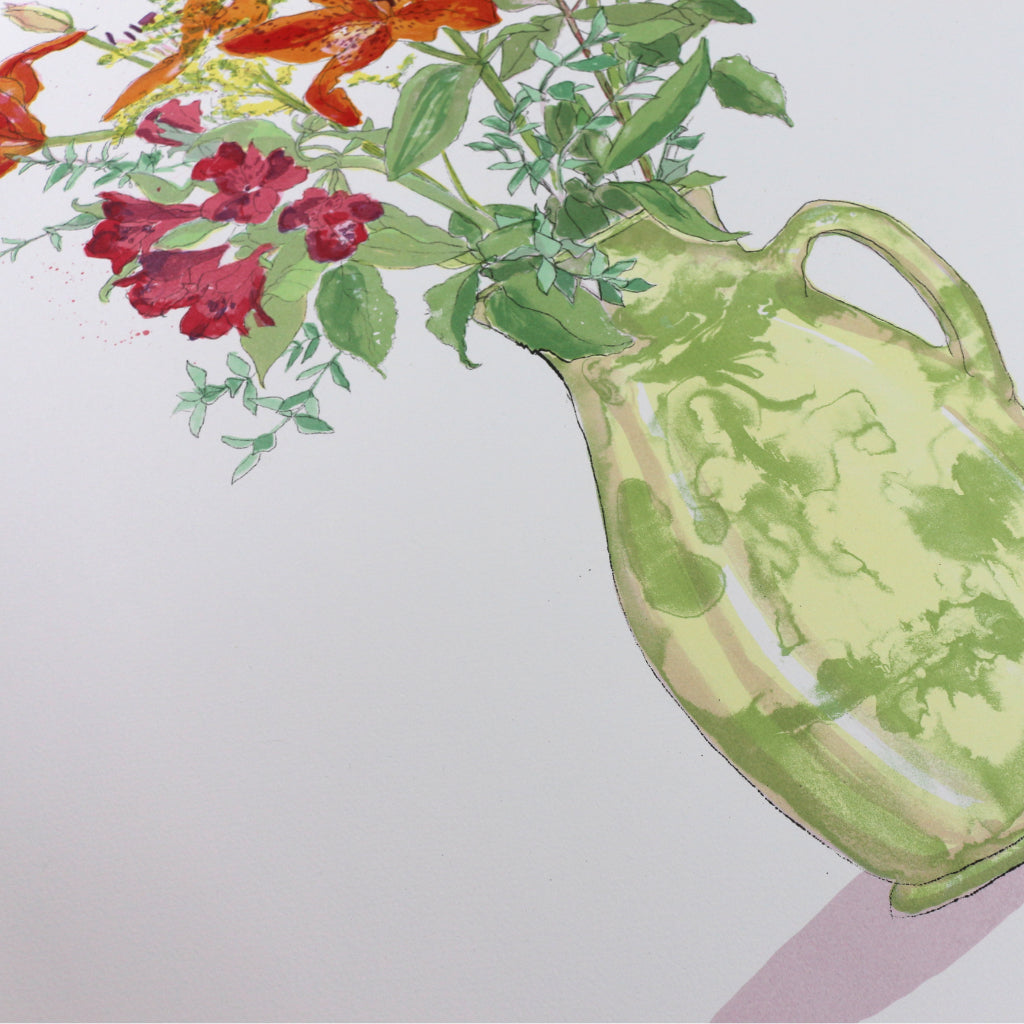 Marbled Jug with Lillies