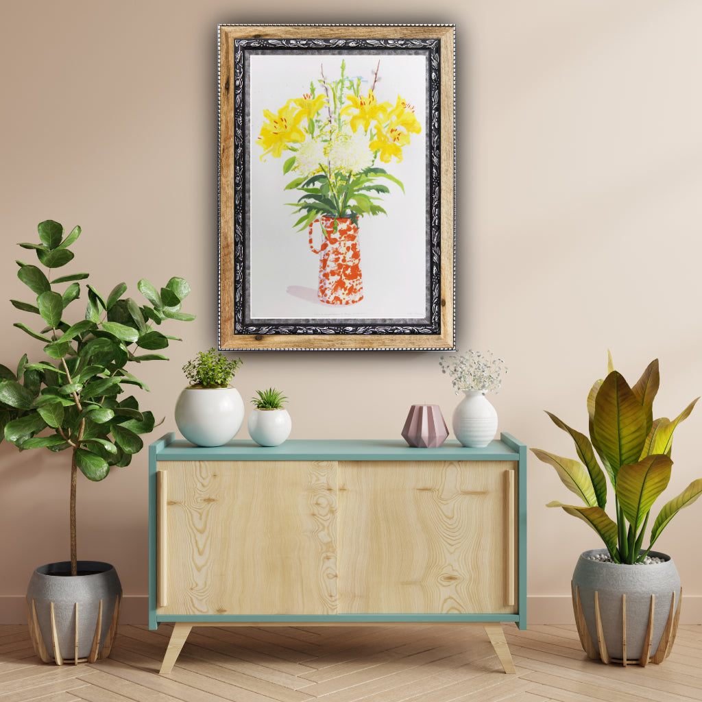 Lilies & Chrysanthemums (burnt orange)