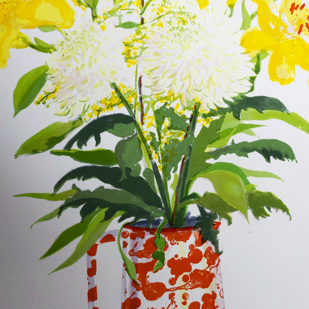 Lilies & Chrysanthemums (burnt orange)